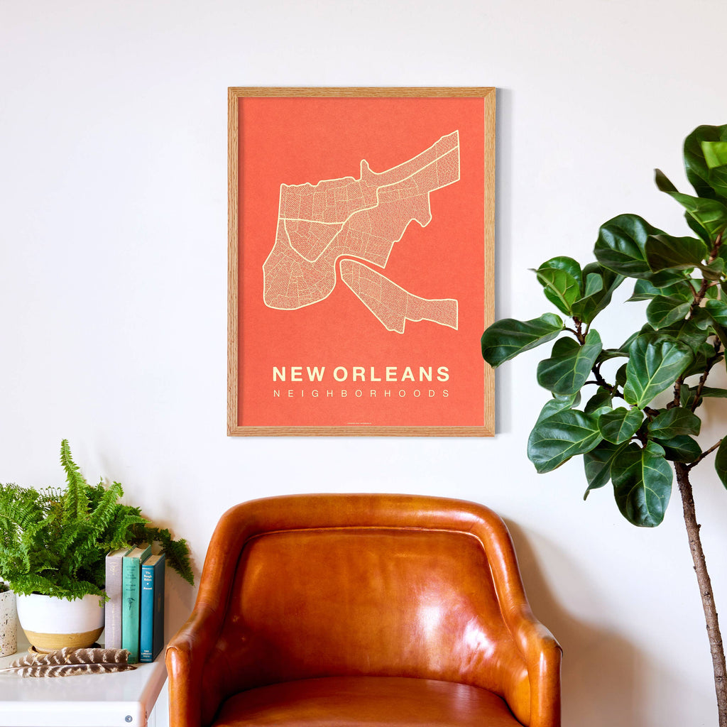 Native Maps New Orleans, LA Neighborhood City Map Poster