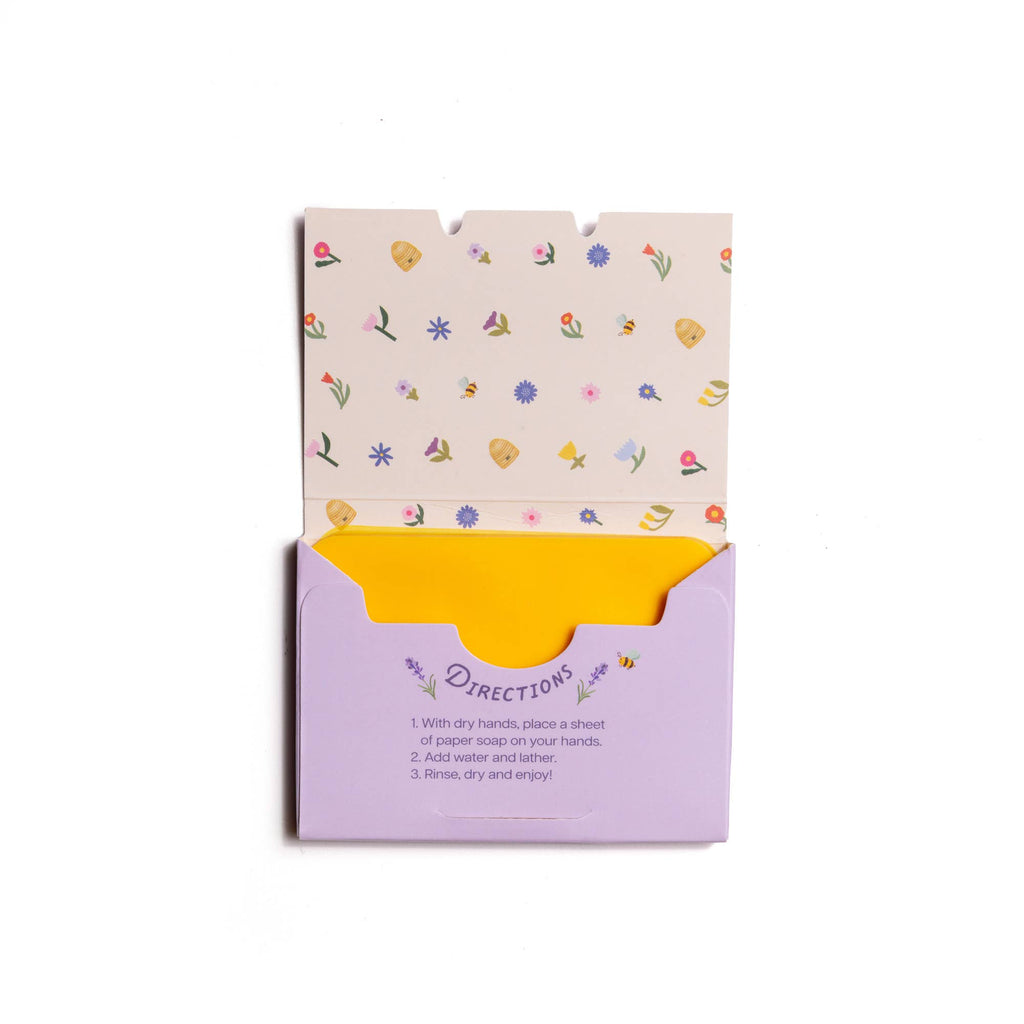 Flower Market Paper Soap – Lavender Honey Scent, Travel Size, 50 Sheets