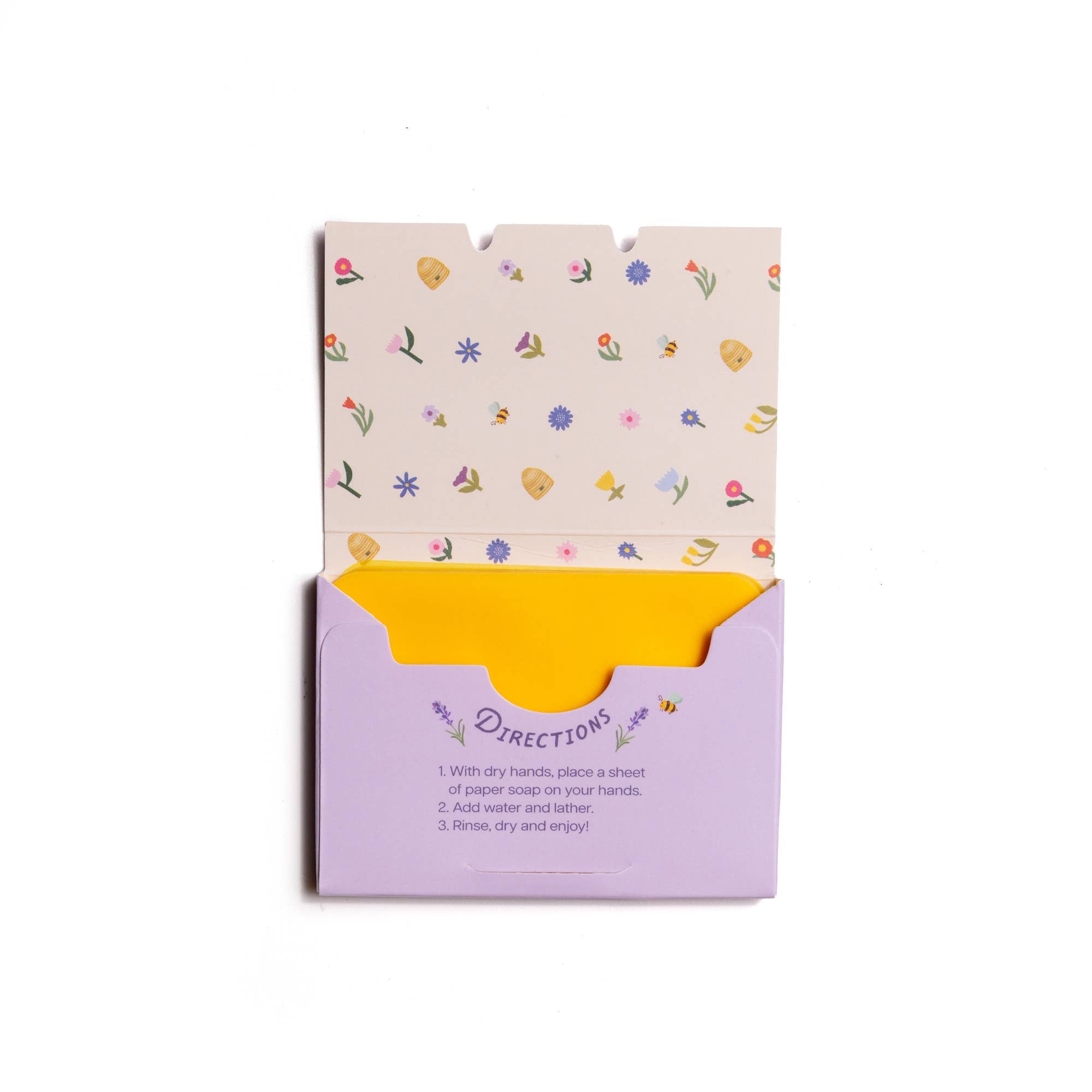 Flower Market Paper Soap – Lavender Honey Scent, Travel Size, 50 Sheets