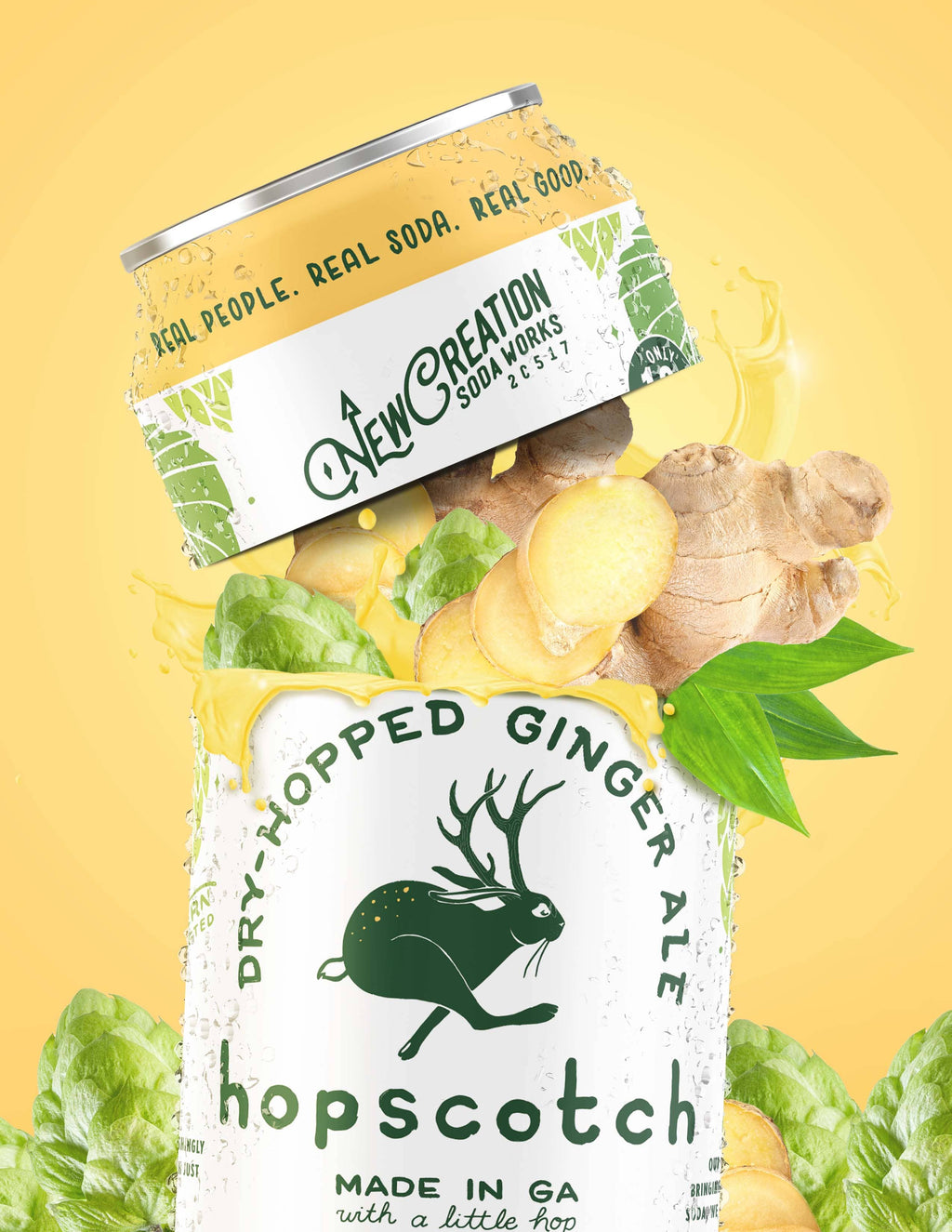 New Creation Soda Works Hopscotch Dry-Hopped Ginger Ale