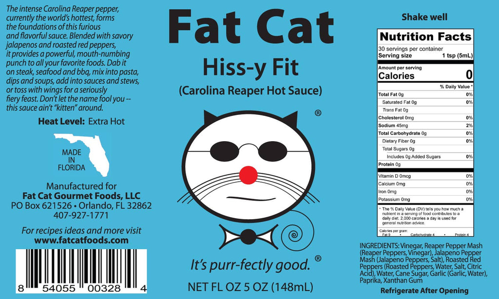 Fat Cat Hiss-y Fit Carolina Reaper Hot Sauce