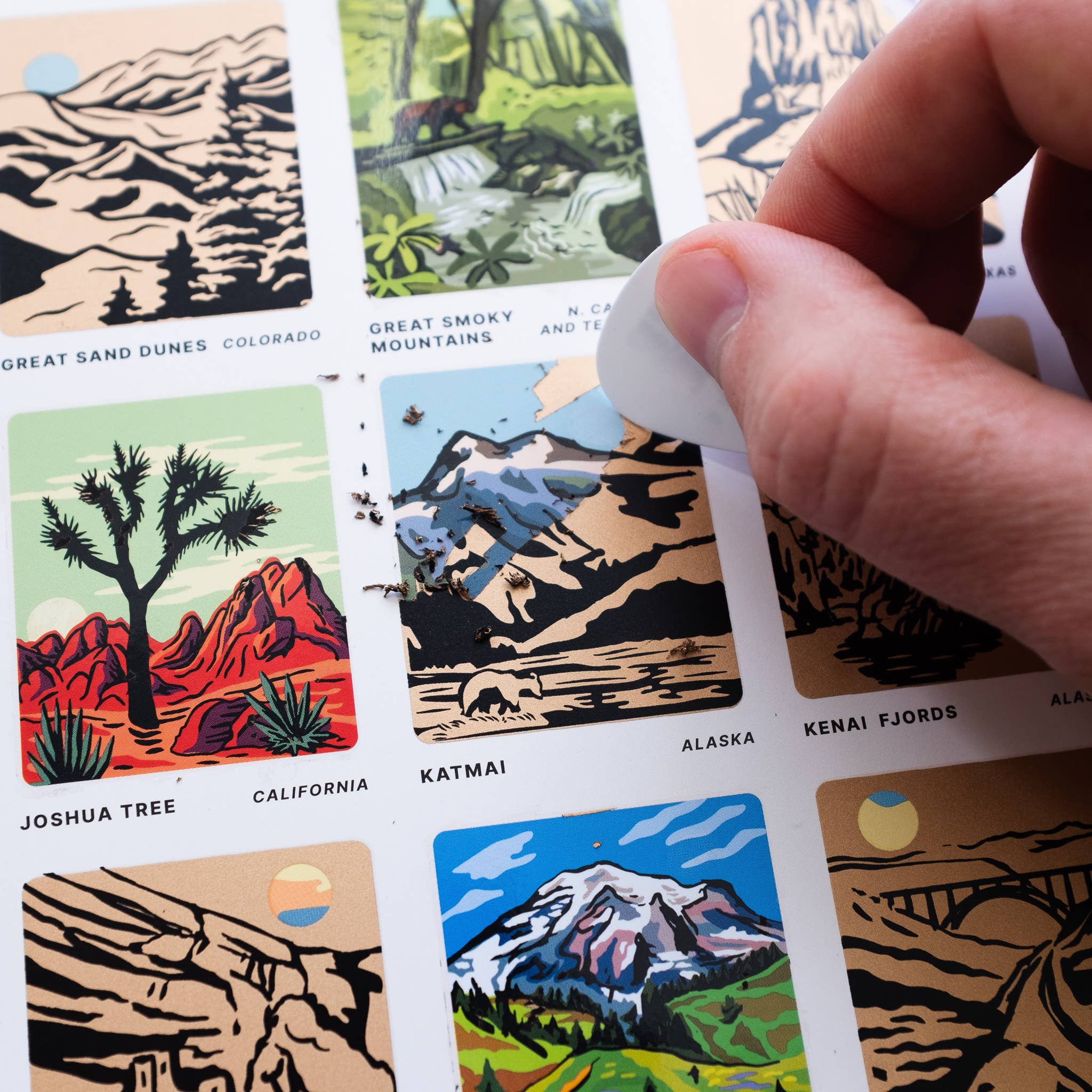 Native Maps National Parks Scratch Off Print, US Bucketlist Travel Map