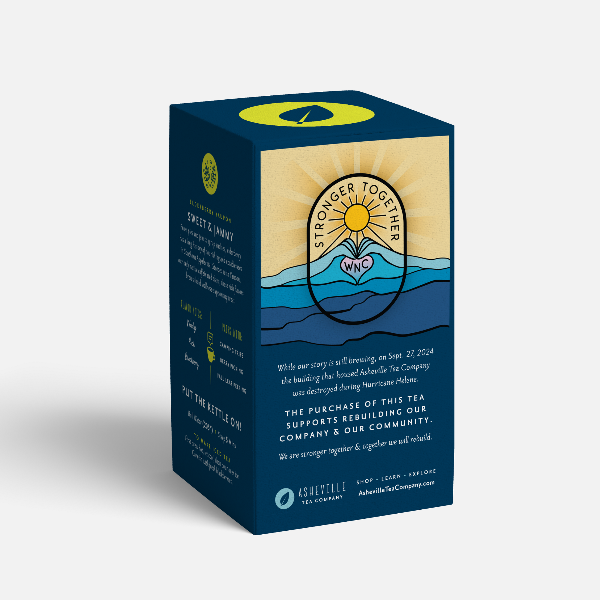 Tea Box with Elderberry Yaupon individual Tea Bags