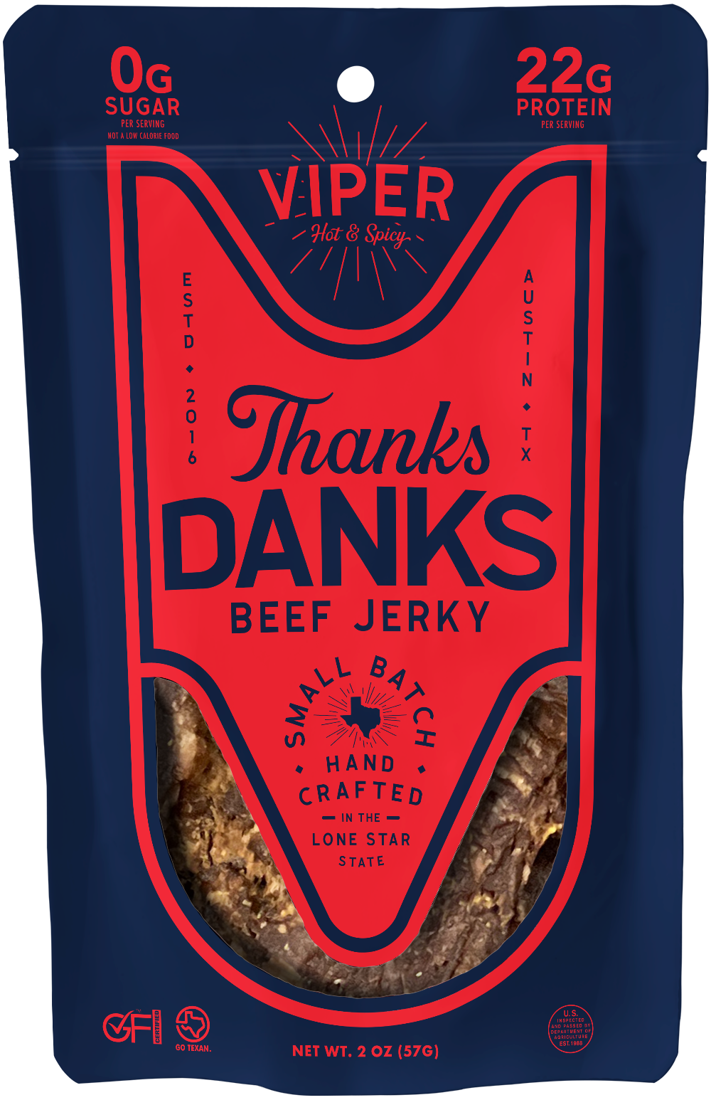 Thanks Danks Small Batch Viper Beef Jerky