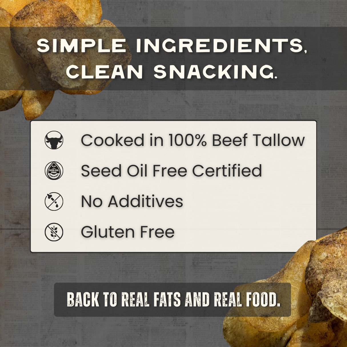 Beefy's Own Beef Tallow Potato Chips - Salt N' Pepper