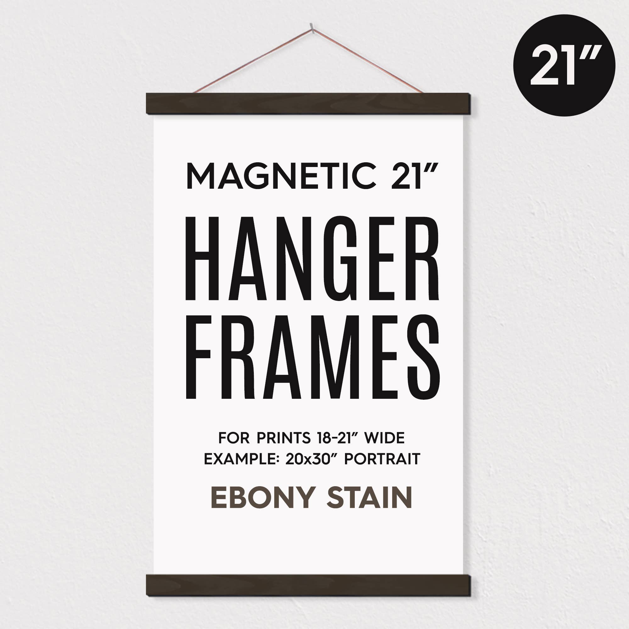 Magnetic Wood Hanging Poster Frame 21"