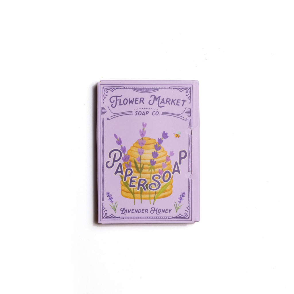 Flower Market Paper Soap – Lavender Honey Scent, Travel Size, 50 Sheets