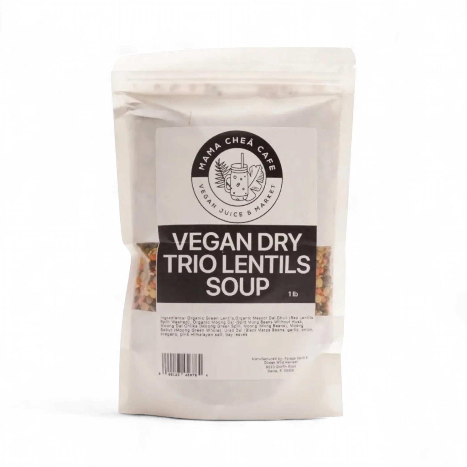 Forage Earth & Ocean Vegan Organic Trio Lentil Soup – 1 lb (Ready to Cook · Fully Seasoned)