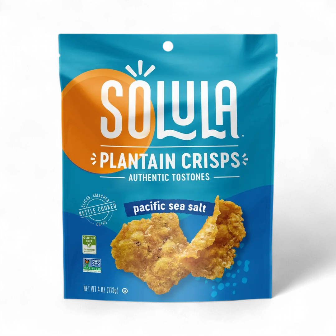Solula Plaintain Crisps - Pacific Sea Salt, 4 oz.